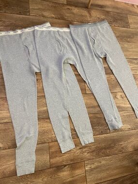 Fruit of the Loom Gray Thermal Long Johns 3 Pack XL XXL